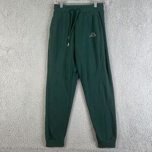 Kappa Track Pants Womens Small Green Pull-On Drawstring  Running Athleisure Logo